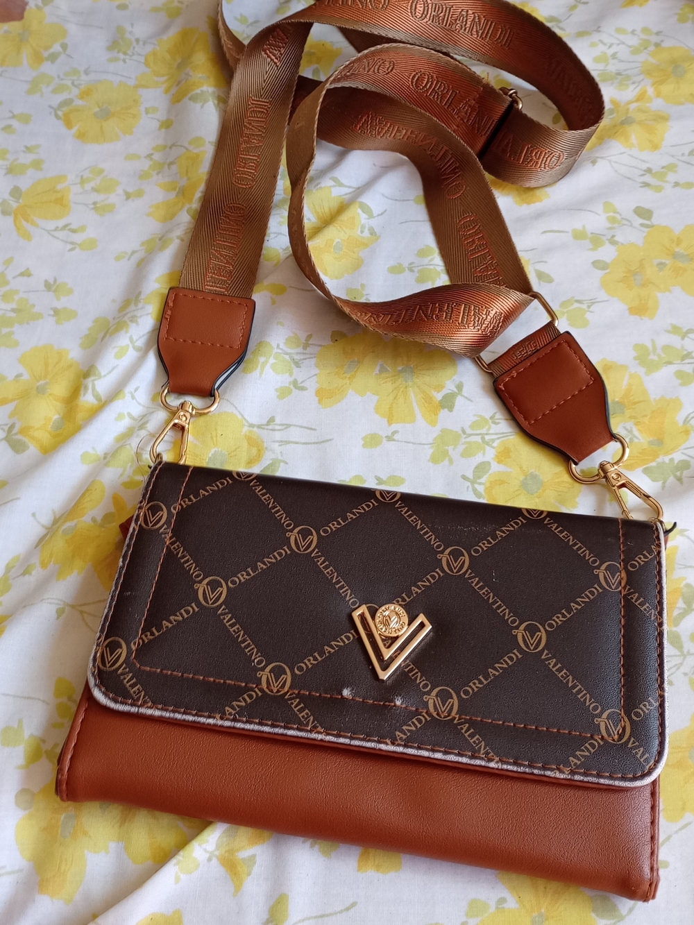 Valentino Orlandi Brown & Tan Crossbody Bag
